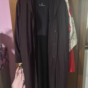 London Fog Dark Purple Coat with Black Lining